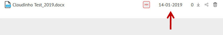 Cloudinho Dokumente Datum des Uploads